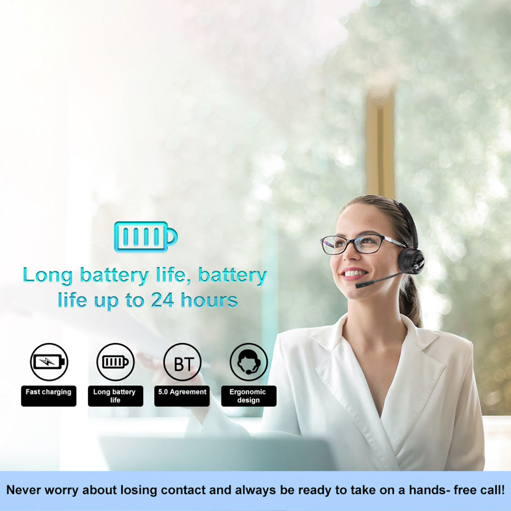 ANIVIA A8 Single Ear Bluetooth 5.0 Wireless Headphone Call Center Headset with Noise Cancelling Microphone and Charging Dock ANIVIA A8 Single Ear Bluetooth 5.0 Wireless Headphone Call Center Headset with Noise Cancelling Microphone and Charging Dock